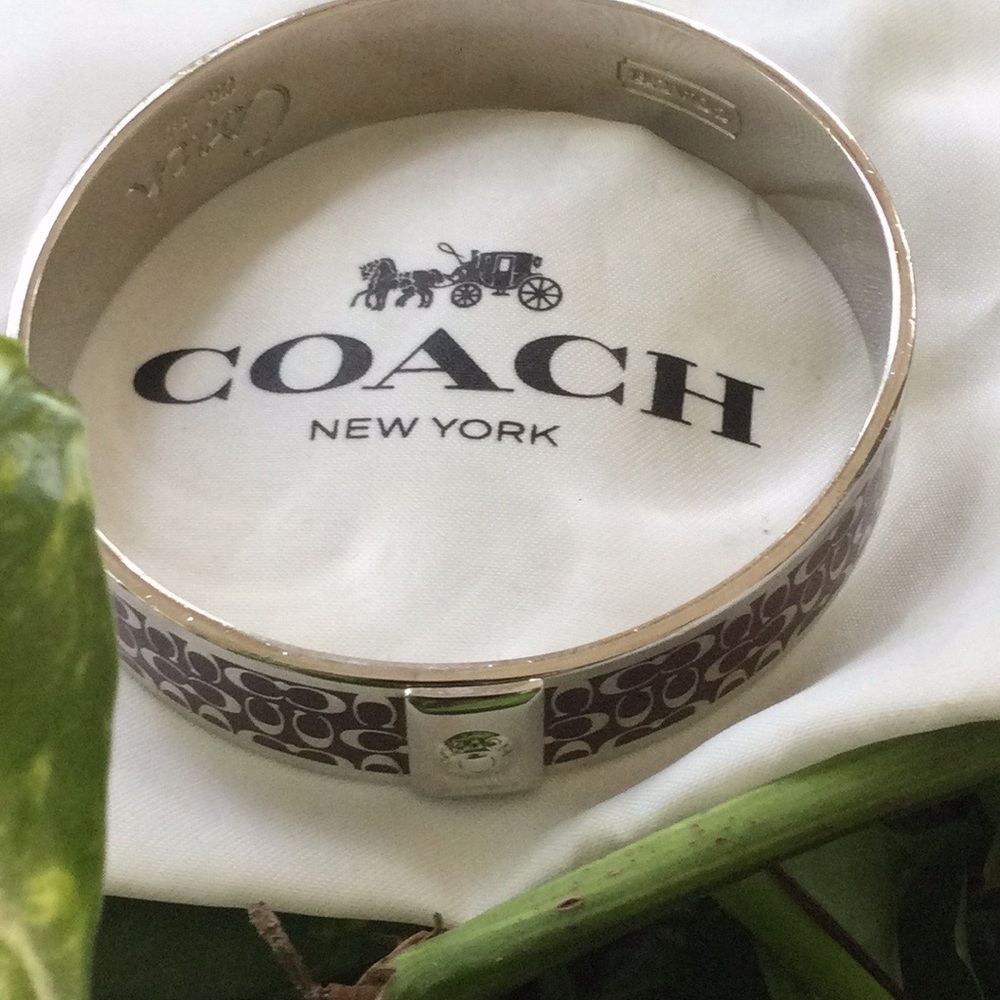 COACH Signature Enamel Bangle Bracelet - Brown